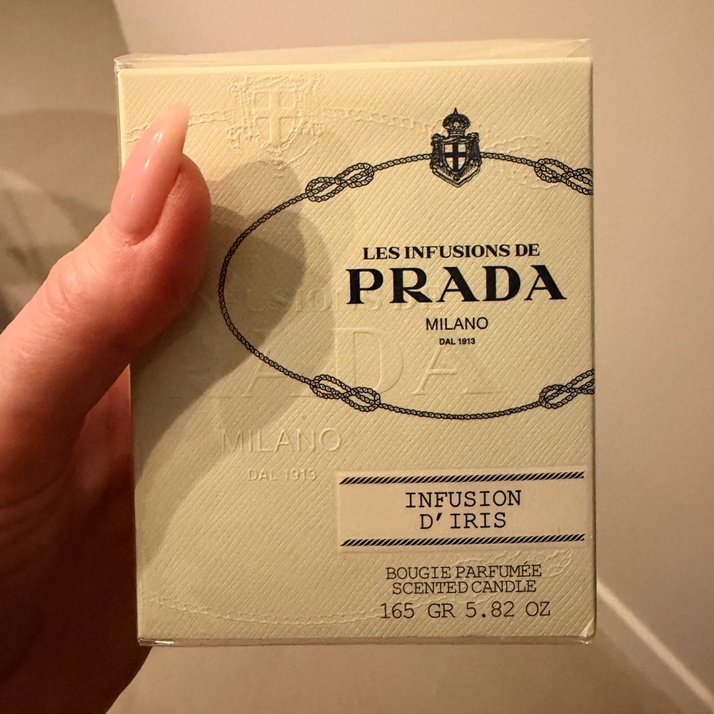 Prada Infusion d'Iris Scented Candle - BRAND NEW - teal/green candle color